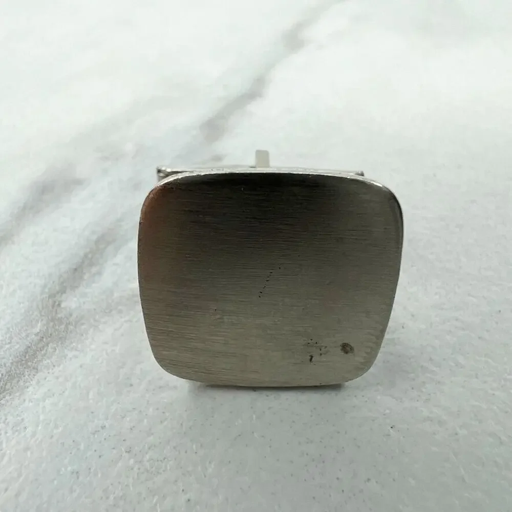 Vintage Silver Tone Square Patent 2920363 Single Cufflink